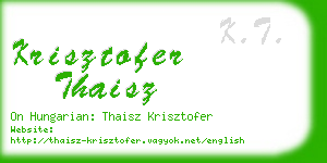 krisztofer thaisz business card